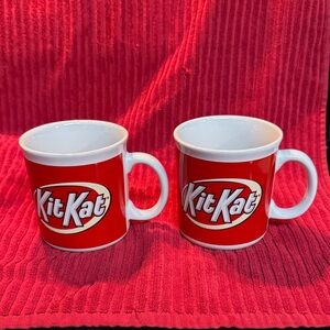 Kit Kat Red Mugs Set Lot of 2